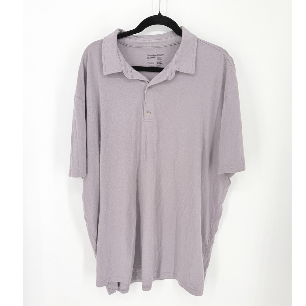 Fresh Clean Threads Mens Preppy Purple Stratus Soft Short Sleeve Polo Shirt 3xL